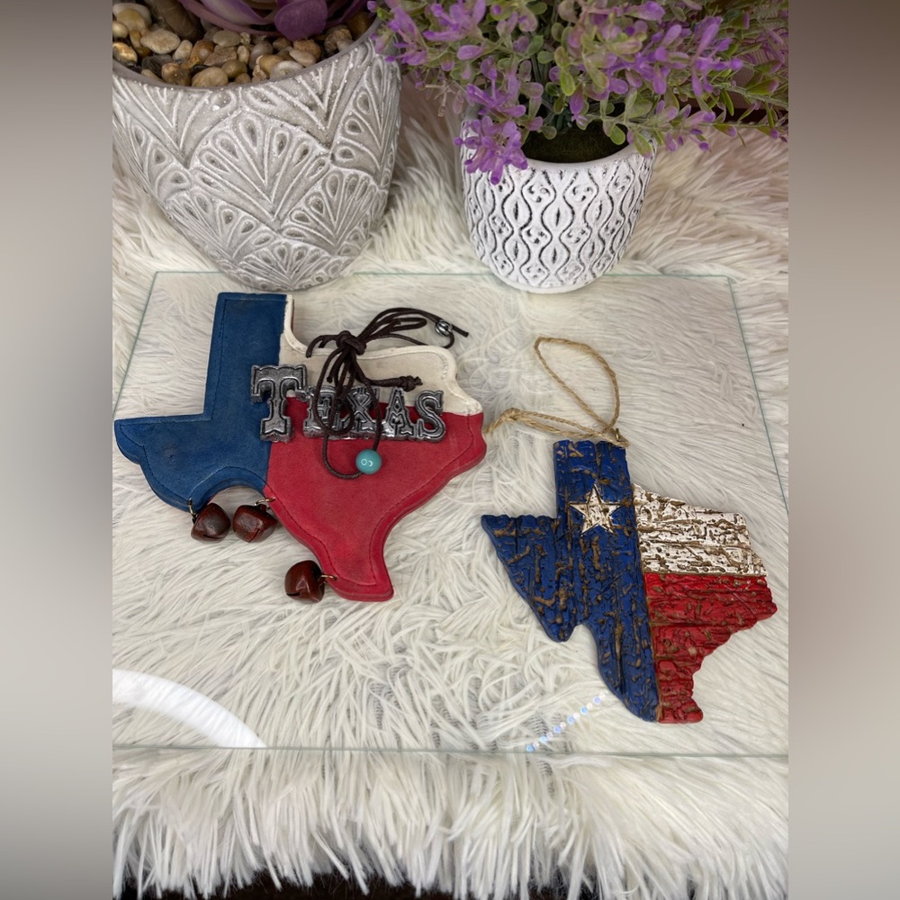 Set of two Texas Christmas ornaments